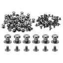 PATIKIL 衣類用8mmスタッズ 30セットスタッズレザーリベットコーンスボタンヘッドメタルスクリュースタッズポスト レザークラフト用 黒