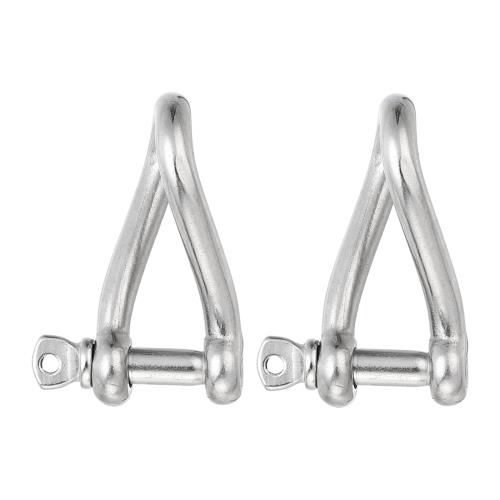 PATIKIL 316ステンレス鋼製ツイス トシャックル5/32 4mm 2個セット198ポンド荷重ねじピンシャックル牽引用鋼ワイヤーロープマリンハンドリングアクセサリー