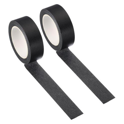 PATIKIL ホログラフィック和紙テープ 15 mm x 10 M 2ロール 自己接着 マスキングシール DIYアートクラフトラッピング装飾用 ブラック