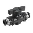 PATIKIL 6mm空気式ボールバルブ 6mm OD BUCプッシュ・トゥ・コネクト・チューブフィッティングス・ボールバルブユニオン・ストレート・エアフローコントロールバルブ エアハイドロ用 黒シルバー