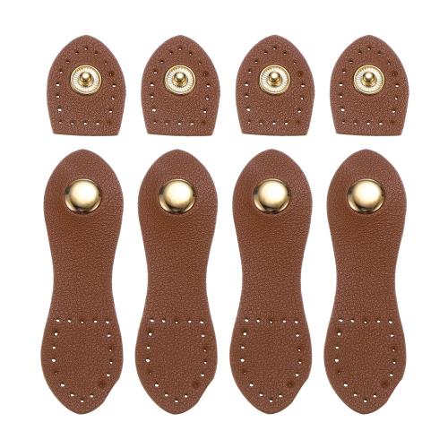 [PATIKIL] レザースナップバックル 4個 縫い付け式財布タブ留め具 バッグバックル留め具 スナップボタン留め具 レザー財布 ウォレット バッグ ノートブック用 コーヒー