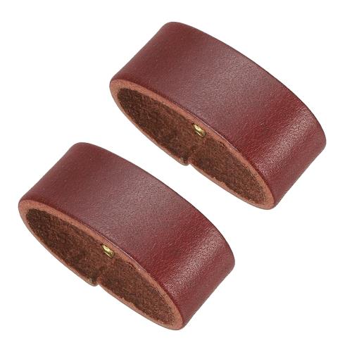 PATIKIL レザーループキーパー 2パックのレザーループベルトキーパーループリテーナ ーストラップ 1.2（31mm）/1.3（34mm）幅のベルト/ストラップ用の交換品 レディッシュ茶色
