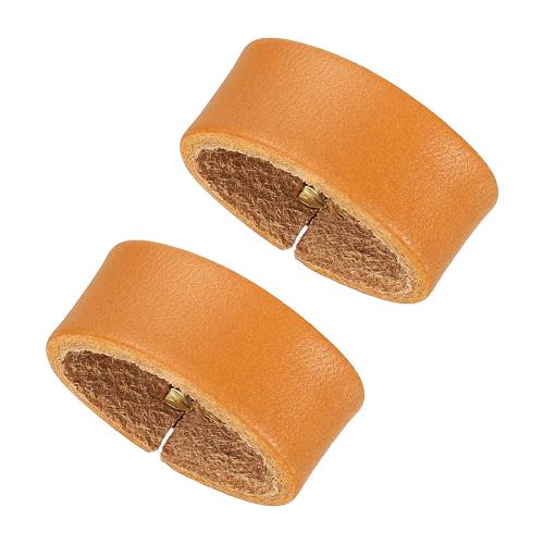 PATIKIL レザーループキーパー 2パックのレザーループベルトキーパーループリテーナ ーストラップ 0.9（24mm）/1（28mm）幅のベルト/ストラップ用の交換品 アースイエロー