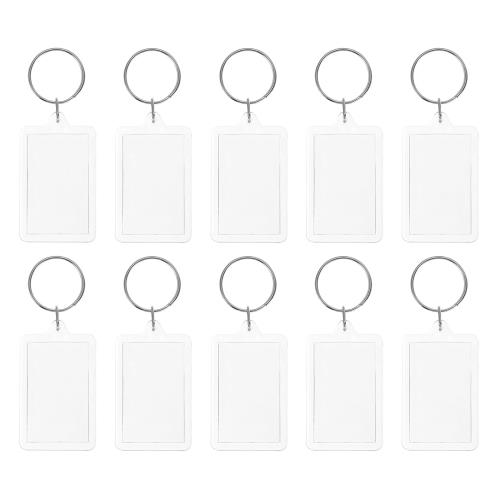 [PATIKIL] アクリルフォトフレームキーホルダー 10個 44x27 mm ブランク写真挿入キーリング スプリット..