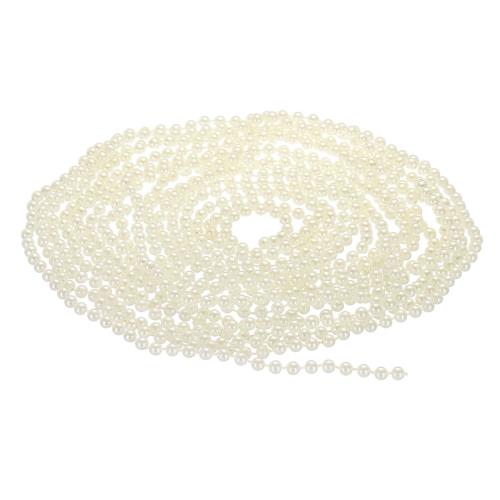 PATIKIL ビーズチェーン 手芸 パールビーズ 長さ5 M 直径5mm パールシャワー アクセサリーパーツ ハンドメイドチェーン 手芸資材 ネックレスチェーン ブレスレットチェーン 初心者向け クリスマスツリー用 ベージュ