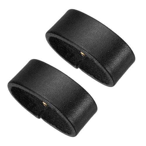 PATIKIL レザーループキーパー 2パックのレザーループベルトキーパーループリテーナ ーストラップ 1.2（31mm）/1.3（34mm）幅のベルト/ストラップ用の交換品 黒色