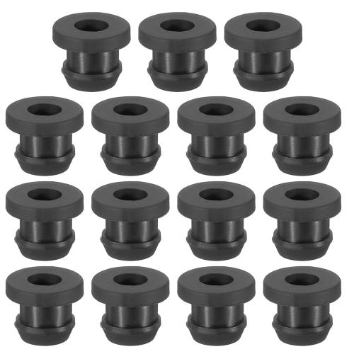 PATIKIL 7.5mm / 5/16インチのドリル穴 3/16インチの内径ゴムグロメット 15個のトップハットグロメット 配線アイレットリングガスケット 自動車用ファイアウォールケーブルホールプラグ ワイヤー保護 黒