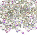 PATIKIL 1600個 SS20丸フラットバック水晶 4.6-4.8 mm ガラス ラインストーン 宝石 モンド DIYクラフト 衣類 靴 ネイルアート デコレーション用 シルバーAB