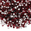 PATIKIL 4320個 SS6 ラウンド フラットバック 水晶 2.0-2.1mm ガラス ラインストーン 宝石 モンド DIY 工芸品 衣類 靴 ネイルアート デコレーション用 ダーク レット