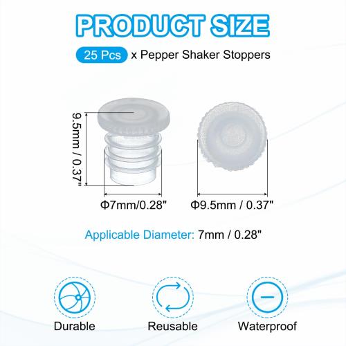 PATIKIL ボトルストッパー ワイン栓 塩ボトルストッパー ガラス瓶用 再利用可能な PEプラスチック製 適用直径7mm 25個 フラットトップ fidela-10612175 FIDELA サンプル画像2