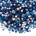 PATIKIL 4320個 SS6 ラウンド フラットバック 水晶 2.0-2.1mm ガラス ラインストーン 宝石 モンド DIY 工芸品 衣類 靴 ネイルアート デコレーション用 ブルー