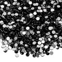 PATIKIL 4320個 SS6 ラウンド フラットバック 水晶 2.0-2.1mm ガラス ラインストーン 宝石 モンド DIY 工芸品 衣類 靴 ネイルアート デコレーション用 黒
