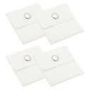 PATIKIL 3x3 宝石ポーチ 4 個 ベルベットポーチ スナップボタン付きポータブル収納バッグ イヤリング ブレスレット ネックレス リング 時計用 ホワイト