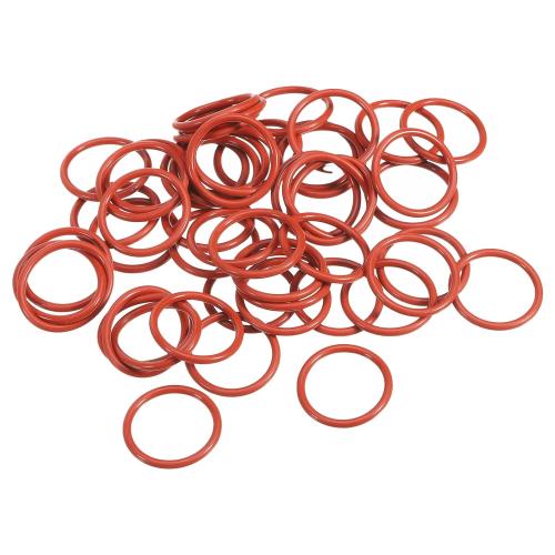 外径：22mm / 0.87インチ 内径：18mm / 0.71インチ；断面直径：2mm / 0.08インチ；温度範囲：-4℉（-20℃）から302℉（150℃）；素材：シリコーン；色：赤；梱包リスト：50個 × シリコーンOリング 利点：Oリングは柔軟なシリコーン素材で作られており、高い弾力性、耐高温性、防水性、オゾン耐性、耐老化性、良好なシール性能、絶縁性などの特長を備えています。 取扱説明：使用前にシール面を汚れや異物からきれいにします。機器に適切なサイズのOリングを選択します。必要に応じて、シールテープ（別売り）と併用できます。 適用：シリコーンOリングはさまざまな場面で使用され、パイプ、蛇口、高圧洗浄機、圧縮機、バルブ、熱交換器、ゲージ、フィルター、コーヒーマシン、車、機械式キーボードなどをシールするために広く適用されています。 注意：購入前に必要なサイズと素材を確認してください。