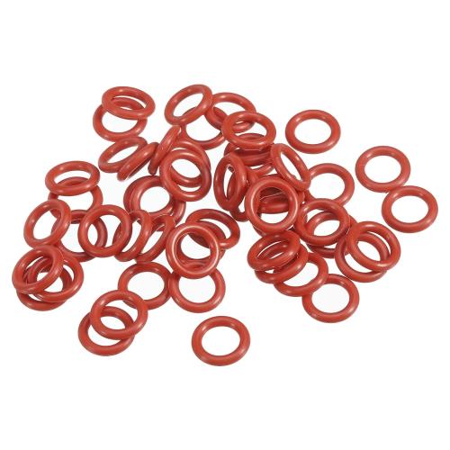 PATIKIL oリング ゴムパッキン オーリング 11mm外径 7mm内径 2mm幅 50個 耐熱 耐油 防水 VMQシーリング エアコン交換 汎用 水道 配管 蛇口 自動車 圧縮機バルブ修理 レッド