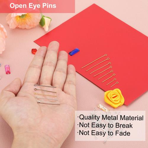 PATIKIL 40mm 9ピン qピン 丸ピン 150本 0.7mm ステンレスピン ニードルアイピン 宝石作り イヤリング ネックレス ブレスレット DIY クラフト用 金色トーン