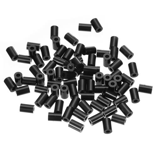 PATIKIL 黒色A BS ID 3.2mm OD 7mm 長さ10mm ナイロンラウンドスペーサーワッシャー 120個 プラスチックスタンドオフラバーナット M3ネジ用 非ねじ込み型電気アウトレットスイッチ受信機