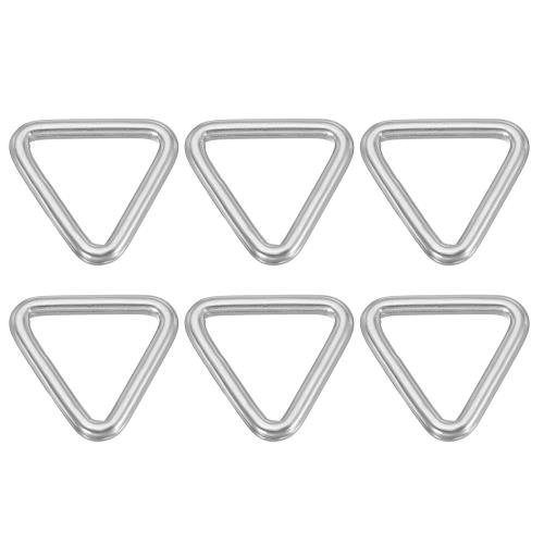 [PATIKIL] 三角リング 3x30 mm三角形 溶接リング 304ステンレス鋼製 金具 多目的 DIY装飾 ベルト 工芸品 吊り下げ物 犬用リーシュ用 シルバートーン 6個