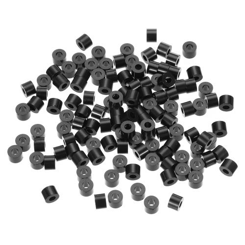 PATIKIL 黒色A BS ID 3.2mm OD 7mm 長さ5mm ナイロンラウンドスペーサーワッシャー M3ネジ用 120個 プラスチックスタンドオフラバーナット非ねじ込み型電気アウトレットスイッチ受信機