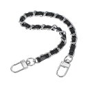 PATIKIL レザーパースハンドルストラップ 12パースストラップ交換用DIYパースチェーンストラップ ハンドバッグクロスボディショルダーバッグ用 黒