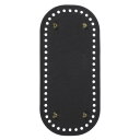PATIKIL バッグ底板 バッグボトム PUレザー底 22x10cm 楕円底 底釘付 編みバッグ ハンドメイド DIY レザークラフト 財布 手芸用トート 黒