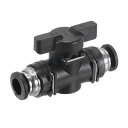 PATIKIL 8mm空気式ボールバルブ 8mm OD BUCプッシュ・トゥ・コネクトチューブフィッティングス・ボールバルブユニオンストレートエアフローコントロールバルブ エアハイドロ用 黒シルバー