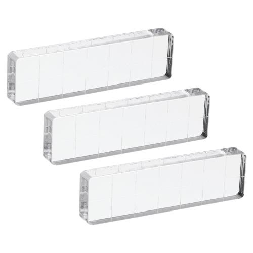 Rakuten - PATIKIL アクリルスタンプブロック 3個セット スタンピングブロック 矩形形状 グリッドライン付き 装飾用マウンティングブロック スクラップブッキング DIYクラフト カード作り用 2.8x0.8