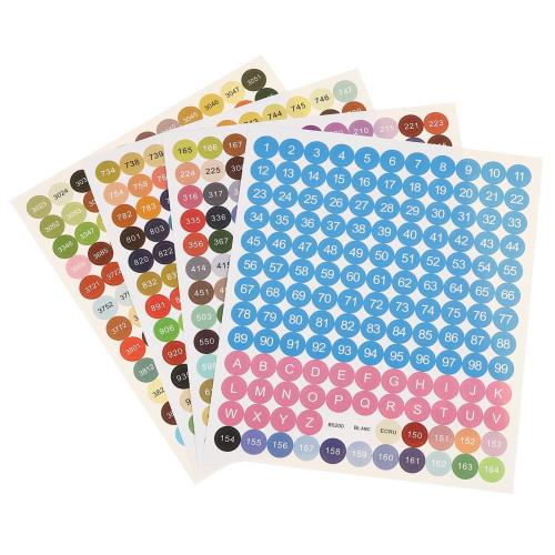 PATIKIL 447カラー ナンバーステッカー 番号シール アルファベットラベル モンド塗装 多色 分類道具 整理ツール