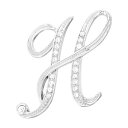 PATIKIL ブローチピン アルファベット イニシャル レター H ラインストーンブローチ メタル 水晶 英字A-Zピン 女性 胸元 アクセント ギフト スー...