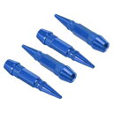 PATIKIL ス パ イク形状 タイヤバルブステムキャップ60 MM 4個 アルミニウム合金車輪バルブキャップ 車用 汎用防塵タイヤバルブカバー ブルー
