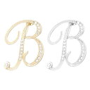 PATIKIL ブローチピン アルファベット 2個 イニシャル レター B ラインストーンブローチ メタル 水晶 英字A-Zピン 女性 胸元 アクセント ギフト スーツ服 帽子 ネックレス コレクション クラフト 記念日 贈り物 金色、シルバー