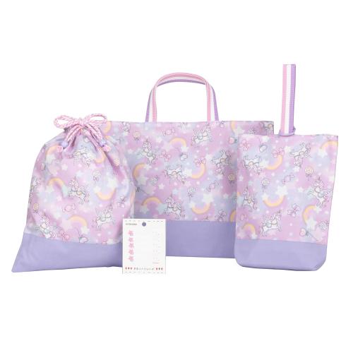 KIYOHARA 女の子 レッスンバッグ 上履き入れ 体操着袋 お名前...(4)