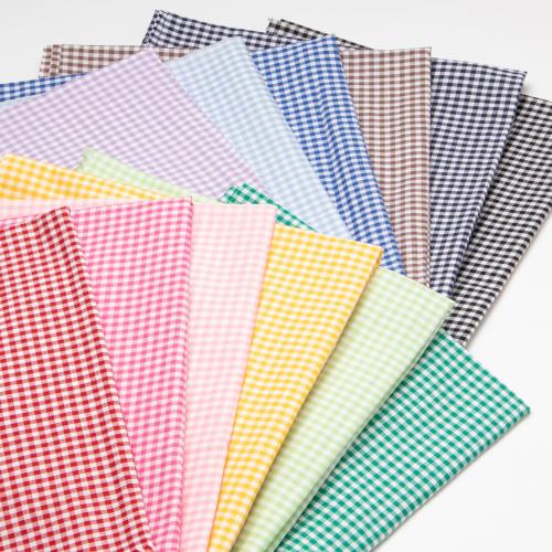 KIYOHARA ギンガムチェック3mm 生地 シャンブレー 薄手 約110cm巾×2mカット Col.B ブルー G1001-2