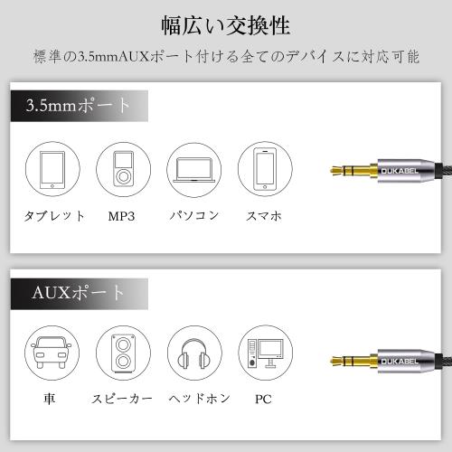 DuKabel 1.2M ステレオ オーディオケーブル 3.5mmステレオミニプラグ aux ケーブル...