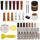 VACNITE 木製品キズ補修キット 補修クリーム 大容量 25g 12色入り フローリング 補修DIY キズ隠し キズ消し 床補修 ドア補修 傷消し 傷隠し ひび割れ、釘目、傷、焼灼など補修 木製家具補修 8色補修マーカー 8色クレヨン かくれん棒 鉛筆削り 木工パテ 蜜蝋ワックス スポンジ