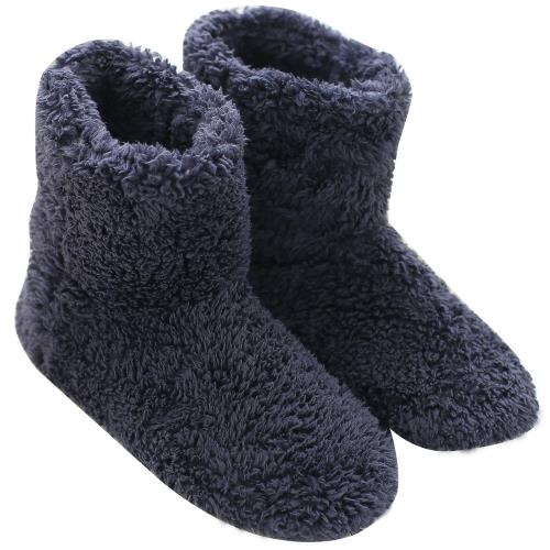 [mianshe] 北欧 ルームシューズ もこもこ ルームブーツ 暖かい ボアスリッパ 男女兼用 (ブルー Lサイズ 27cmくらいまで)