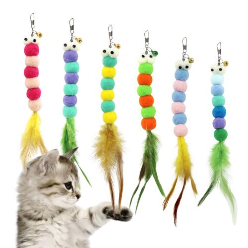 SONGWAY 猫じゃらし ねこ玩具 おもちゃ 6毛虫 交換用