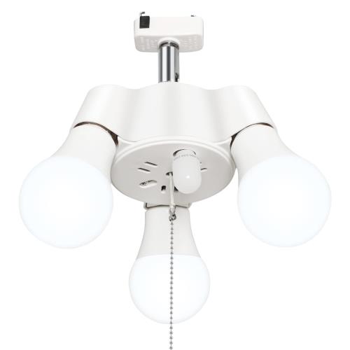 Tengyuan ペンダントライト 3灯 60cm超長いチェーン付き E26 LED電球付き 引掛けシーリング用 天井照明 ソケット E26 LED電球 60W形 昼光色*3+E12 常夜灯 電球色*1