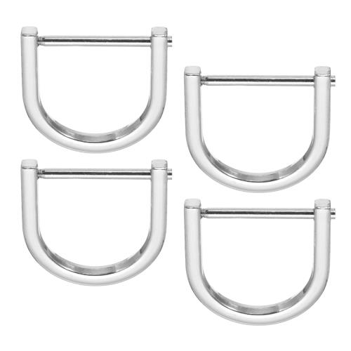 PATIKIL 25mm Dリングねじ込みシャックル 4個 ホースシューU字型Dリング亜鉛合金半円形バックル 財布キーチェーンカラー用交換部品クラフト シルバー
