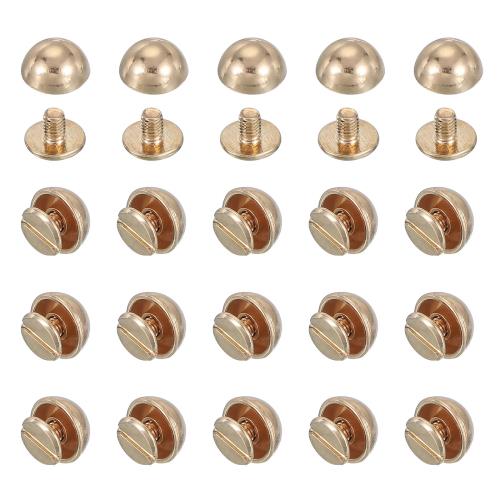 PATIKIL 3/8 ドームスパいクスタッズ 20セット マッシュルームタイプ ネイルヘッドラウンドヘッドスタッズスクリューバックスパいクスタッズリベット レザークラフトベルトハンドバッグ用 ライト金色