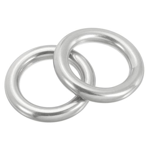 [PATIKIL] 2個 メタルリング1.2 316ステンレススチールリングマリングレードマルチパーパスOリング溶接丸リングマクラメ DIYクラフト ハードウェア ベルト 犬 リード用8x30mm