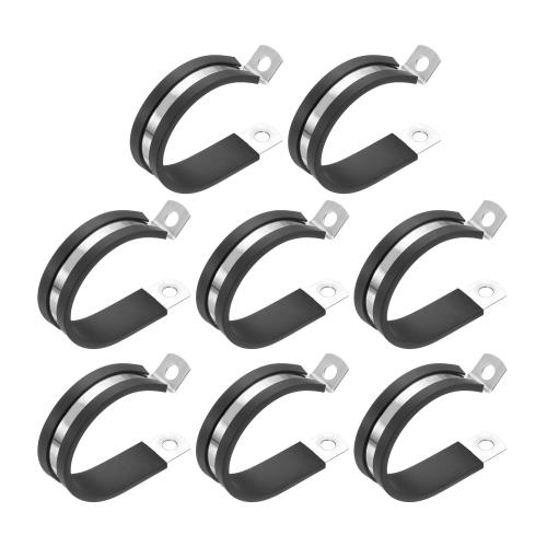 PATIKIL 1-11/16インチケーブルクランプ 8個パック353ステンレススチールラバークッション絶縁パイプ金..