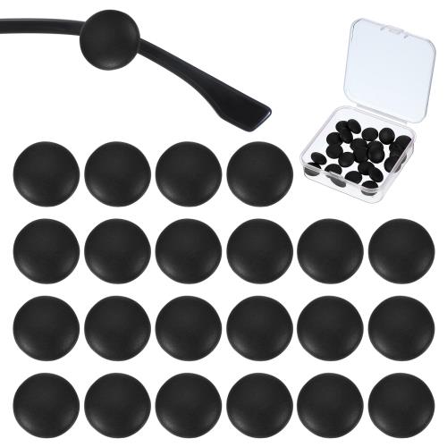 [PATIKIL] チョコレートビーンアイグラスイヤーグリッ プ、12ペアのアンチスリップシリコンコンフォートアイグラスイヤーフックボックス付きサングラススポーツアイウェアイヤーフック、黒