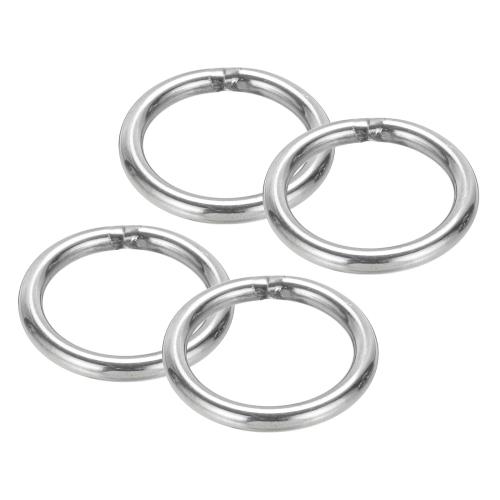 PATIKIL Oリング 5x40 mm Oバックル 溶接丸リング メタルリング 304ステンレス鋼製 多目的 DIY装飾 ベ..