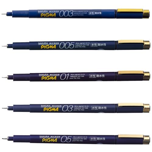 乐天商城 - サクラクレパス 水性ペン ピグマ 5種セット 黒 ESDK-5C#49