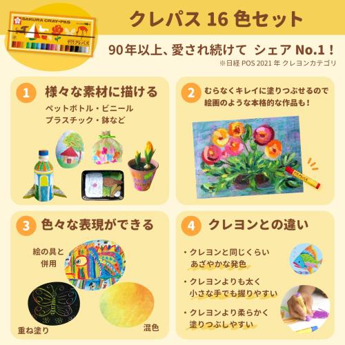 サクラクレパス 文房具セット A 小学生 入学準備 5点セット クレパス16色 クーピー12色 ネームペン 消しゴム のり SS-A fidela-10673259 FIDELA サンプル画像3