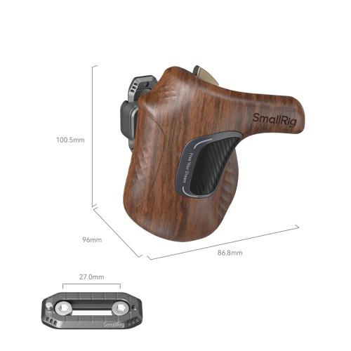 SmallRig 回転式左側木製ハンドル カメラ用グリップ（NATOクランプ付き）5161