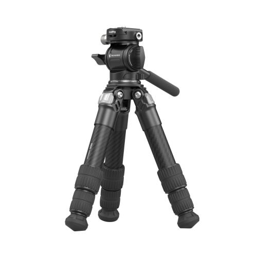 SmallRig 5025 Carbon Fiber Desktop Tripod, Load Capacity up to 3kg, Height up to 43cm, with Built-in Video Head, Compact Mini Desktop Tripod with Built-in QR Plate for Arca, Suitable for Cameras and DSLRs.