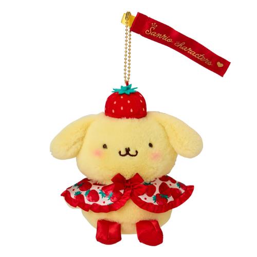 Character Wear - サンリオ(SANRIO) マスコットホルダー（いちご新聞50周年） ポムポムプリン ポリエステル・ナイロン・スチール 対象年齢6才以上 玩具 ストラップ 839019