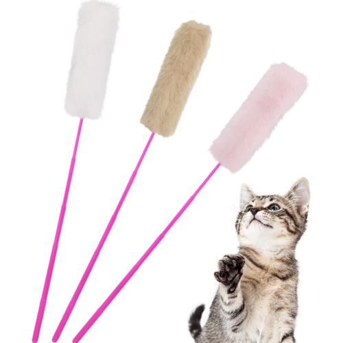 SONGWAY猫おもちゃ 毛玉 ねこじゃらし ふわふわ 仿うさぎ毛 3本セット